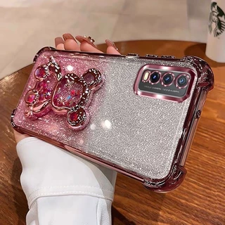 เคส หมี น่ารัก สำหรับ VIVO Y20 Y20S Y12S Y12A Y3S หมีตู้น้ำ กากเพชร สุดหรู ฟรุ้งฟริ้ง กันมุมกล้อง