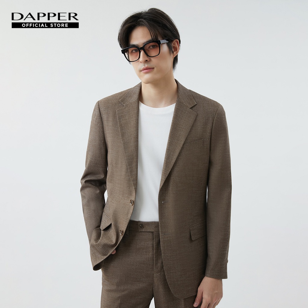 DAPPER เสื้อสูท Micro Texture ทรง Regular-Fit สีน้ำตาล (SU/BR/130RTR1)