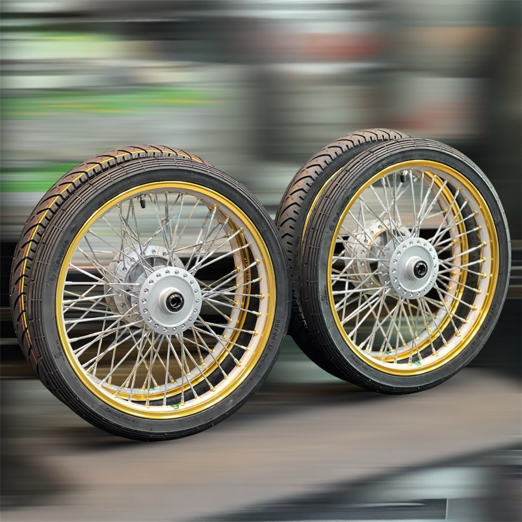 ชุดล้อพร้อมประกอบขอบจิกAKRONTตัวเลเซอร์ เจาะตายิงทราย ขนาด17/17-1.4 (ใส่ยางลายตรงแบทแลต)เลือกเกรดดุม