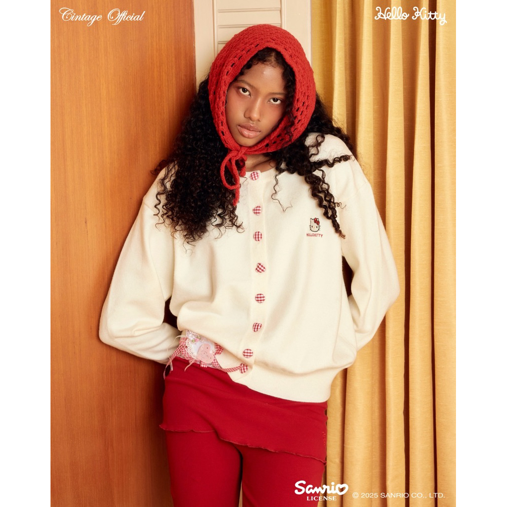 (New in pack) Cintage♡ CT2154 Cintage x Hello kitty - cardigan 🧶 สี KT cardigan offwhite