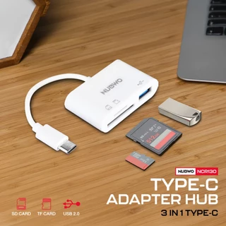 NUBWO (NCR130) 3 IN 1 TYPE-C USB HUB รองรับ SD Card/TF Card/USB รับความจุได้ถึง 512GB