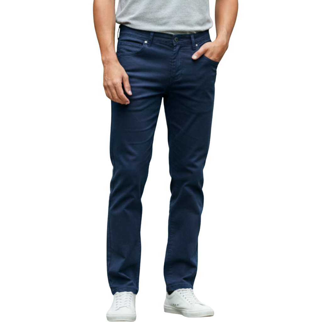 กางเกงผ้าสี ชิโน ทรงกระบอก สีกรมท่า MEDIA JEANS (C801/5) Navy Blue Chino Pants
