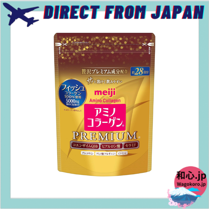 Meiji Amino Collagen Premium Collagen Powder - Easy to Drink, Beauty, Anti-Aging【ส่งตรงจากญี่ปุ่น】