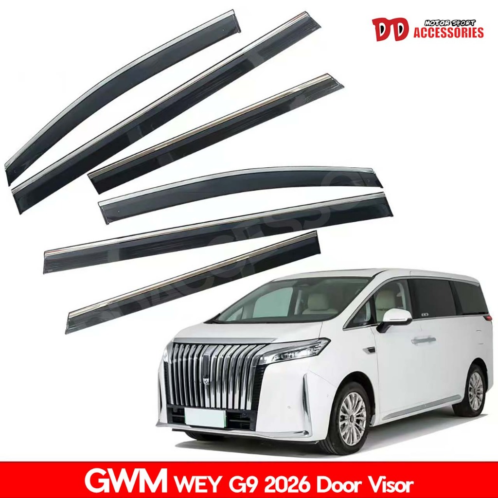 กันสาด กันสาดน้ำฝน  WEY G9 2026 2027 GWM คิ้วโครเมี่ยม สีดำ NT บังแดด 1 ชุด 4 ชุด