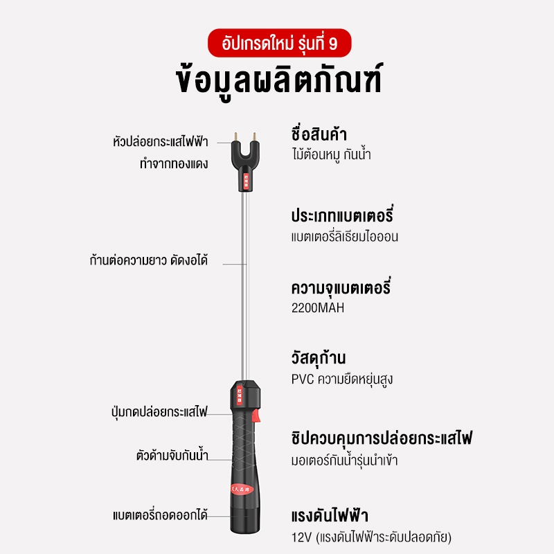 เครื่องไล่หมูไฟฟ้าช็อต เหมาะสำหรับการขับไล่หมู วัว และแกะ อุปกรณ์ไล่หมูไฟฟ้าอัพเกรดกันน้ำทั้งตัว ราคา ถูกที่สุด ดีลบีเคเค แกลเลอรีภาพที่ 7