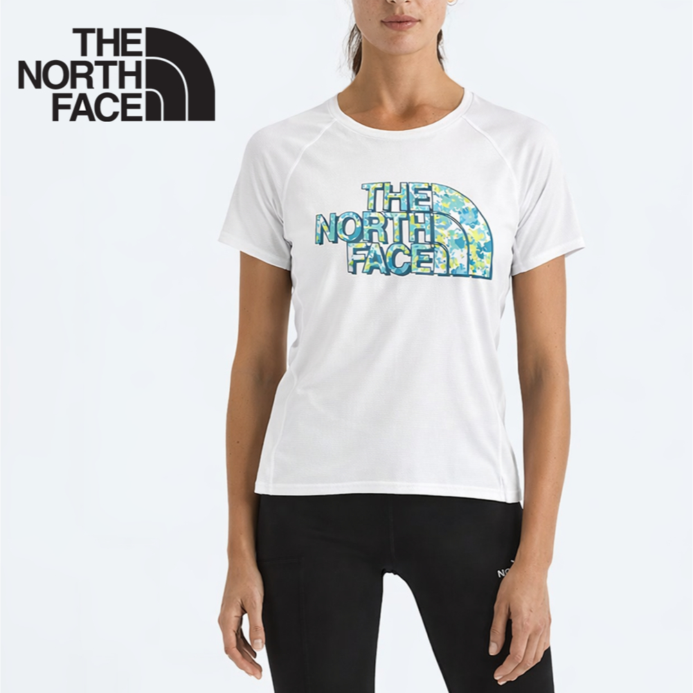 The North Face เสื้อยืดผ้ากีฬา NTW31970 สีขาว (L รอบอก 36") (มือ2) ของแท้