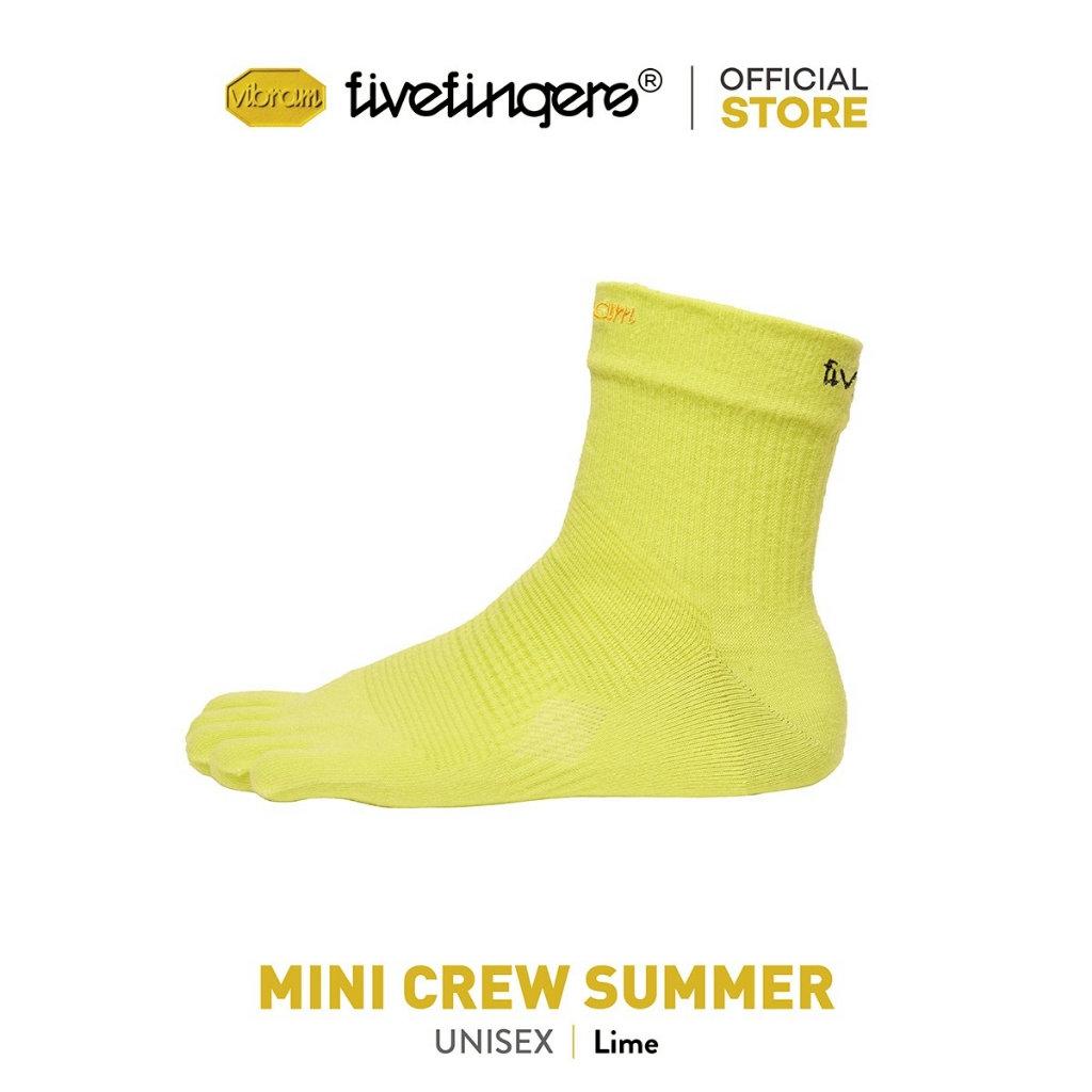 ถุงเท้า Vibram FiveFingers รุ่น Mini Crew Summer สี Lime