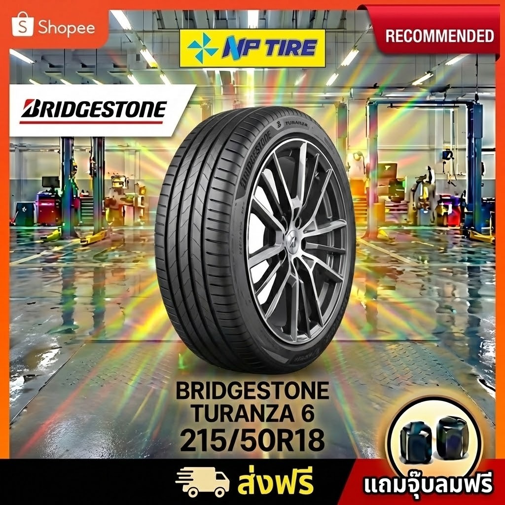 ยาง 215/50R18 BRIDGESTONE TURANZA 6  ราคาต่อเส้น  ปี 2025