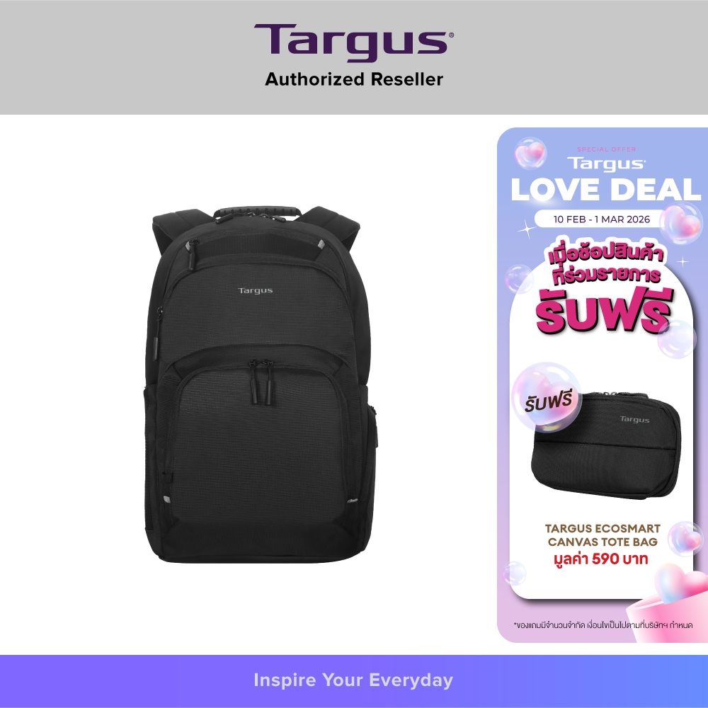 Targus Classic Backpack (CN600GL) กระเป๋าเป้ใส่โน๊ตบุ๊ค ขนาด 15.6" เหมาะกับการใช้งานในชีวิตประจำวัน