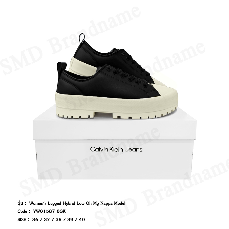 Calvin Klein Jeans รองเท้าผ้าใบผู้หญิง รุ่น Women's Lugged Hybrid Low Oh Mg Nappa Model Code: YW01587 0GK
