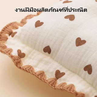 หมอนเด็กอ่อน ป้องกันหัวเบี้ยว เนื้อผ้ามัสลินกุ๊นขอบ ระบายอากาศได้ดี สำหรับเด็กแรกเกิด 0-12 เดือน