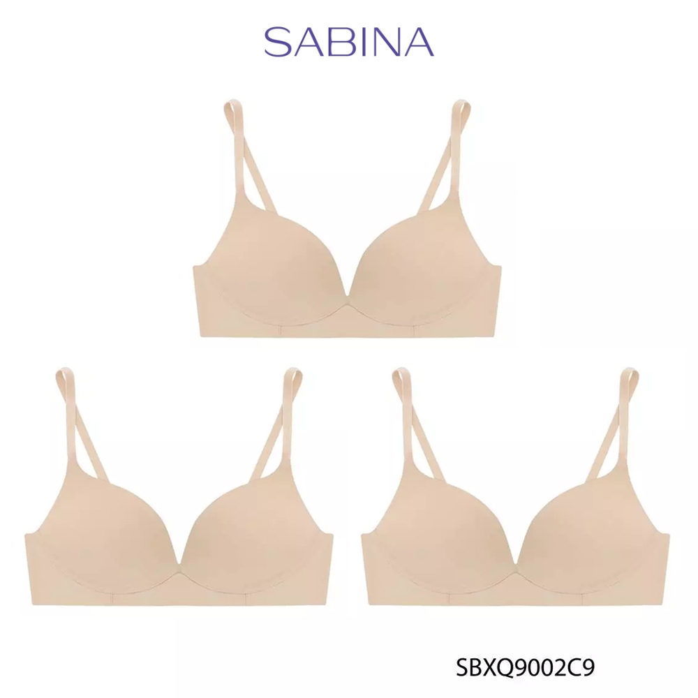 Sabina (Set 3 ชิ้น) Twenty Five Level 2 เสื้อชั้นใน ไร้ตะเข็บ ไร้โครง รหัส SBXQ9002C9 - สีเนื้อ