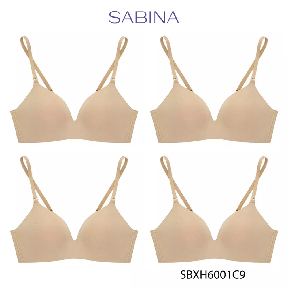 Sabina (Set 4 ชิ้น) Soft Doomm Level 3 เสื้อชั้นใน ไร้ตะเข็บ ไร้โครง รหัส SBXH6001C9 - สีเนื้อ