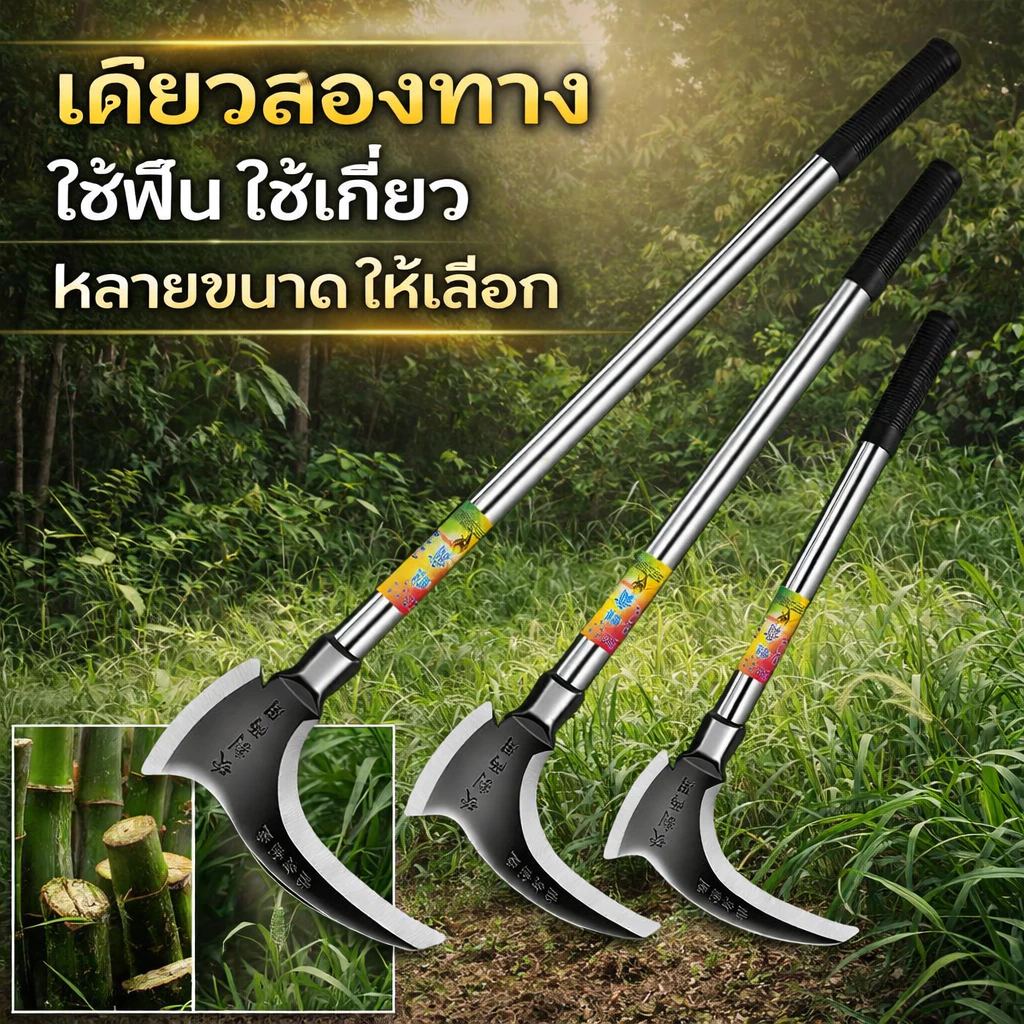 เคียวเหล็กแมงกานิส เคียวแมงกานีส 2in1เคียว เคียวเหล็ก SK-5 ตัดไม้ ตัดหญ้า ตัดแต่งกิ่ง อเนกประสงค์ เครื่องมือการเกษตร