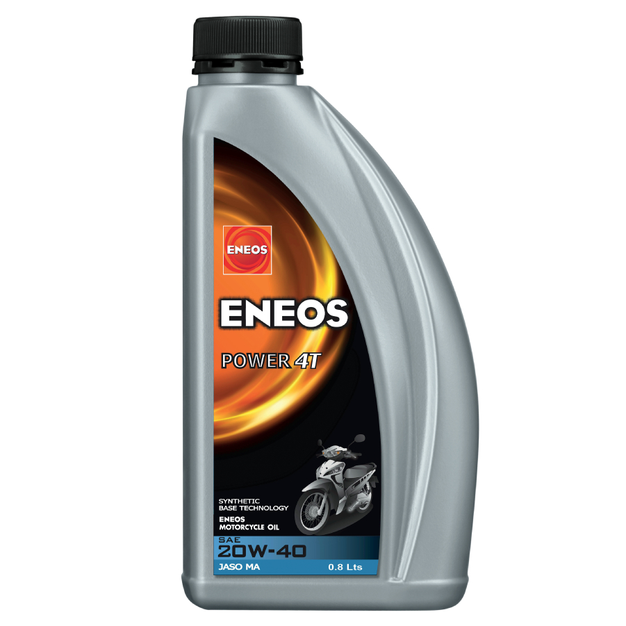 ENEOS POWER 4T ฝาดำ 20W40  20W-50 พาวเวอร์ 4T เอเนออส น้ำมันเครื่องรถจักรยานยนต์ 0.8 ลิตร Jaso MA 20