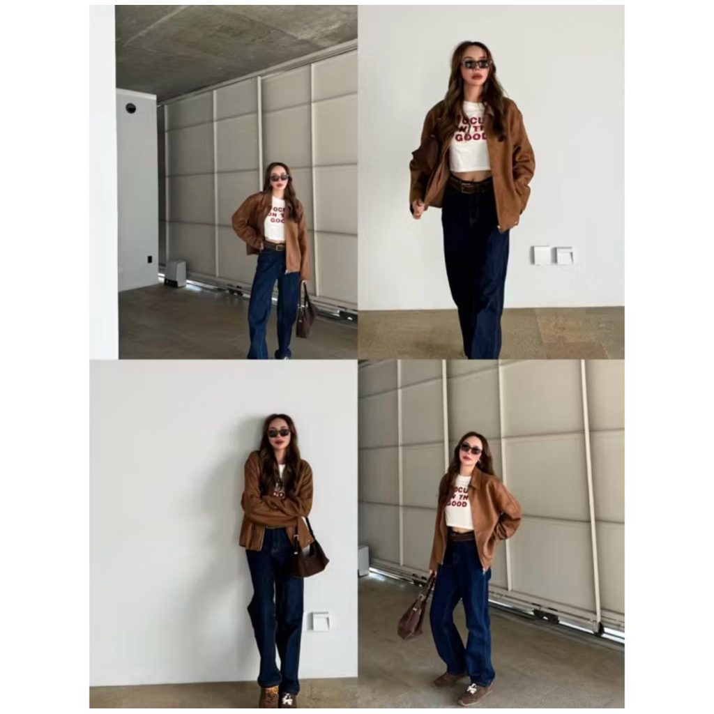 ส่งต่อNAPATVOGUE - NPV SUEDE JACKET เสื้อแจคเกตหนังกลับ