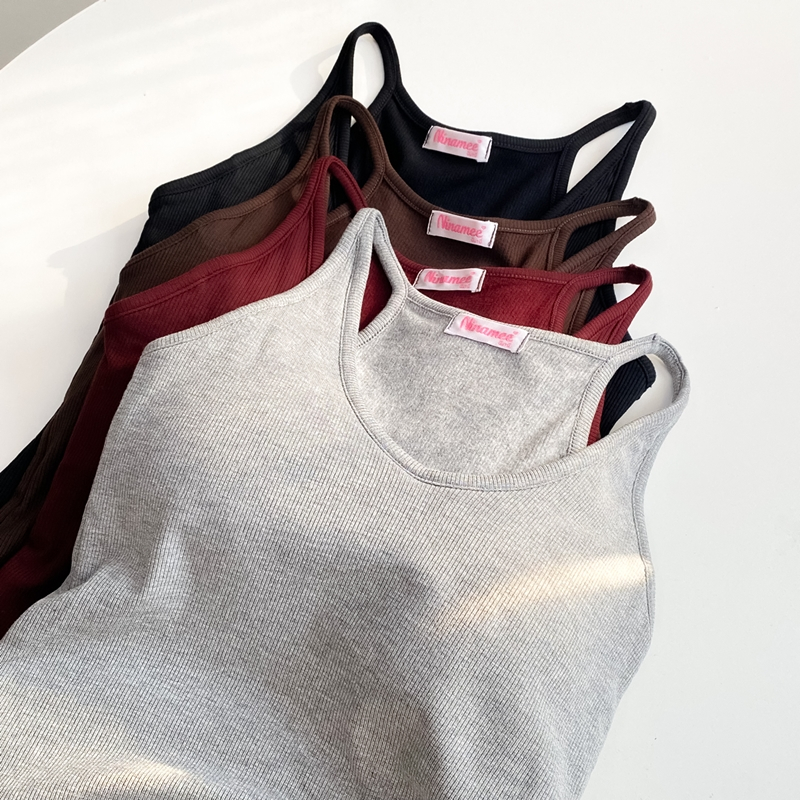 🍒Ninamee เสื้อกล้ามมีบราคอเว้า อก28-38 นิ้ว ผ้าร่องพรีเมียม ยืดหยุ่นใส่สบาย สาวอวบใส่ได้ ทรงสวย #NN12 รูปที่ 7