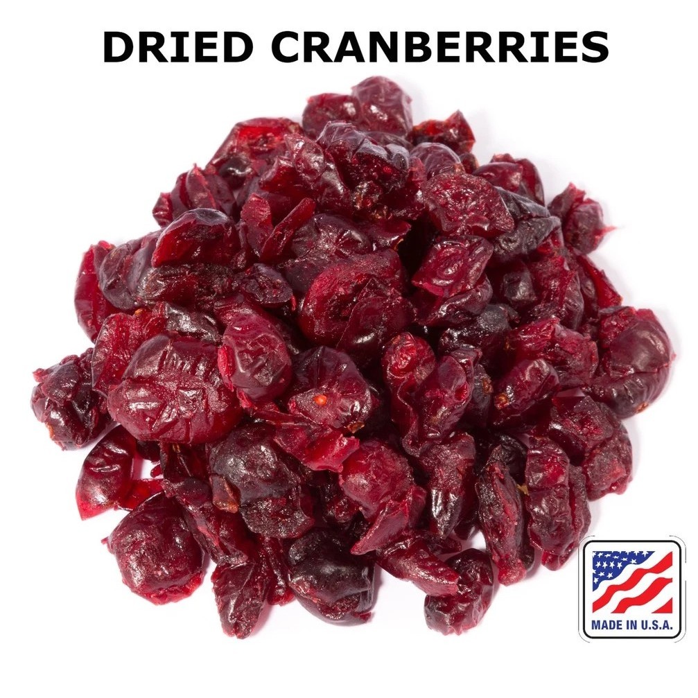 แครนเบอรี่อบแบล็คแห้งไร้น้ำตาล เกรด A (USA) PREMIUM DRIED CRANBERRIES SWEETENED ขนาด 350-500กรัม