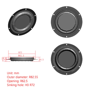 พาสซีฟ (Passive Radiator) ขนาด 88x48mm 3/4/6.5/8 นิ้ว สำหรับเสริมเบสลำโพง DIY