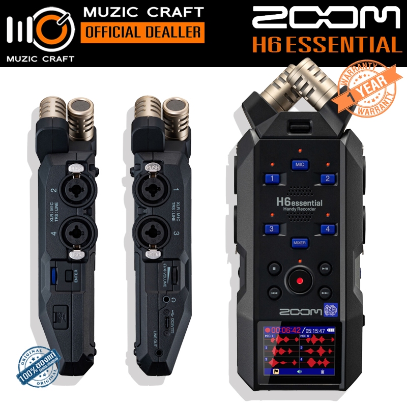 Zoom H6essential *ของแท้รับประกัน 1ปี* 6-Track 32-Bit Float Portable Audio Recorder, เครื่องบันทึกเส