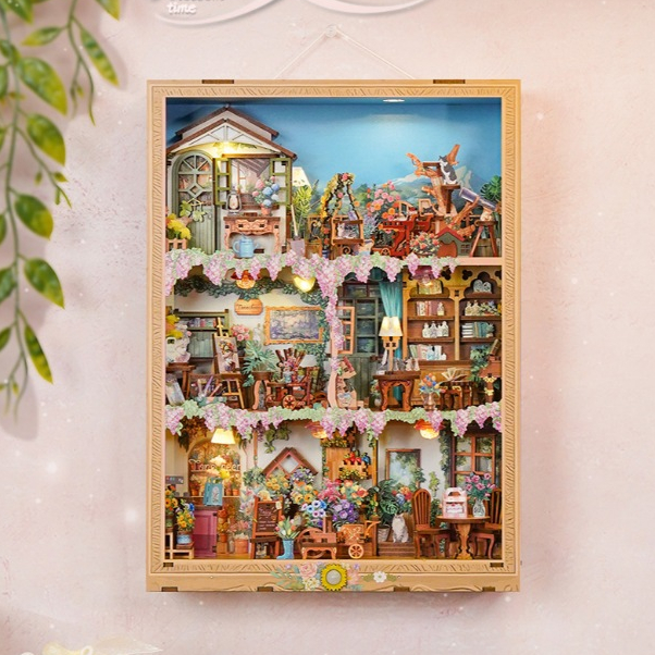 พร้อมส่ง EN.ver Funtory บ้านตุ๊กตา DIY Blossom Time กรอบรูป แต่งบ้าน ของเล่น ของขวัญ Tonecheer TQ455