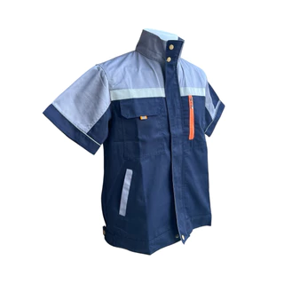 เสื้อช็อปแขนสั้นทูโทนซิบหน้ามีกระเป๋าด้านใน2ข้าง ดีไซน์สีสันสดใส สำหรับทุกโอกาส