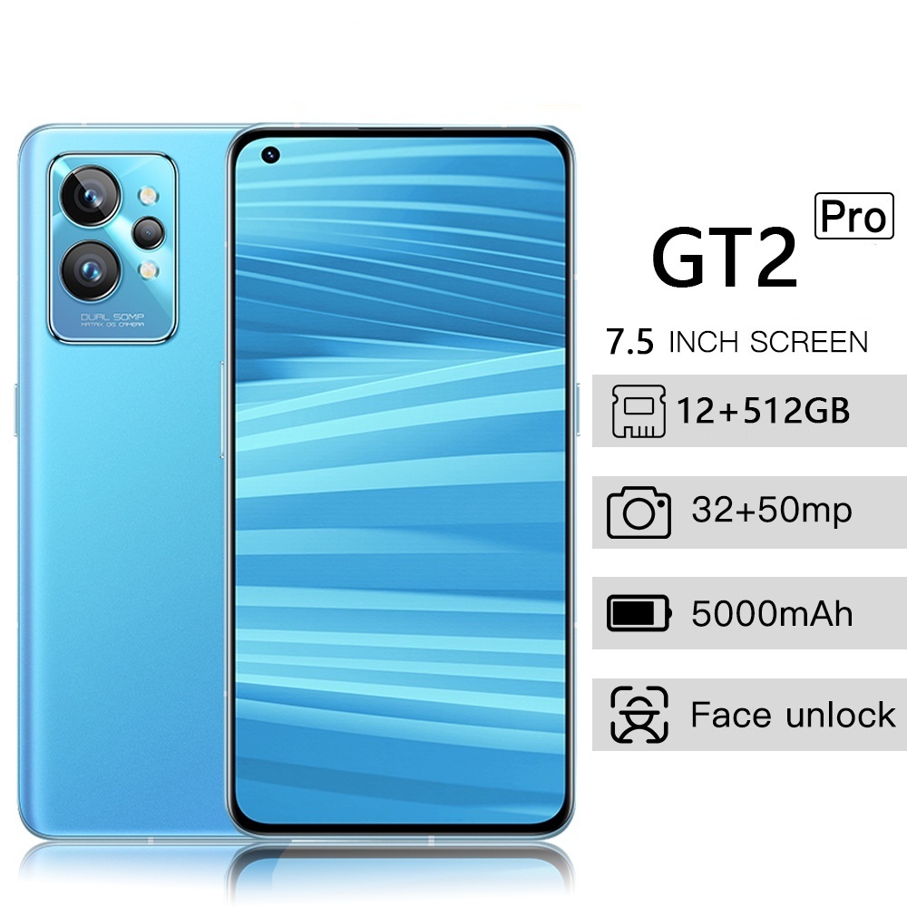 โทรศัพท์มือถือ GT2 5G สมาร์ทโฟน 7.5นิ้ว รองรับ2ซิม Smartphone โทรศัพท์สมา RAM12GB+ROM512GB
