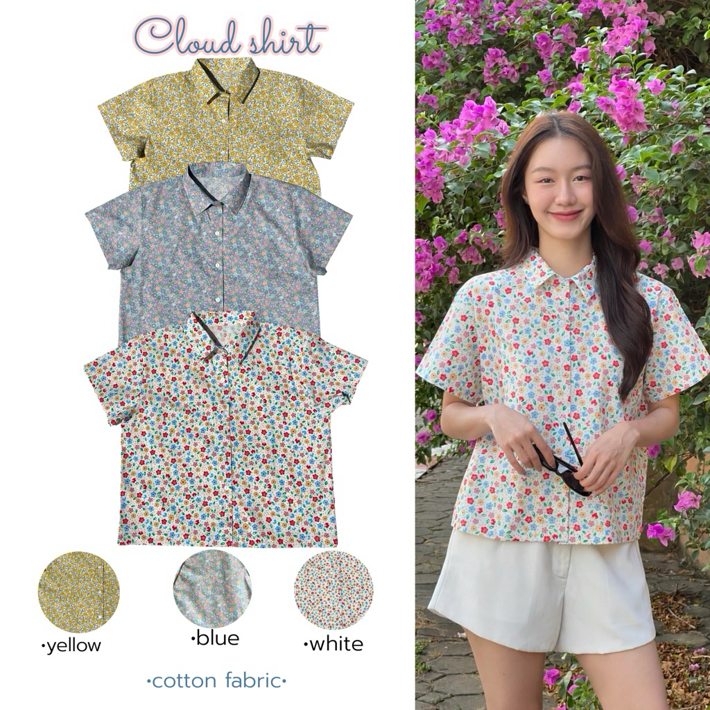 Cloud shirt 390.- เสื้อเชิ๊ตลายดอก