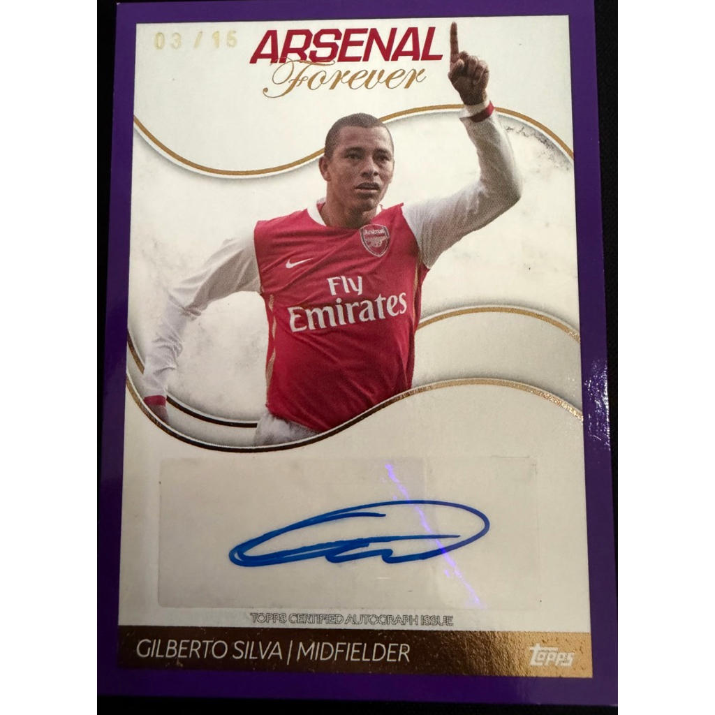 การ์ดบอล Gilberto Silva Auto /15 - Topps Arsenal Forever 2023/24