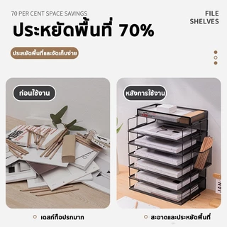 ชั้นวางเอกสาร เก็บเอกสาร โลหะทั้งหมด 1-7 ชั้น ซ้อนทับได้อย่างอิสระ แข็งแรงทนทาน ถาดเอกสาร a4 เหมาะสำหรับใช้ในสำนักงาน