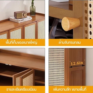 【จัดส่งภายใน 2 ชั่วโมง】ตู้รองเท้าไม้ ตู้รองเท้า การระบายอากาศและความชื้น ความจุขนาดใหญ่ตู้รองเท้า