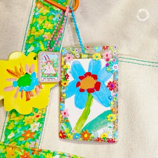 card holder ที่ใส่บัตร ใส่รูป อะคริลิกใส พิมพ์ลายดอกไม้น่ารัก give.me.museums