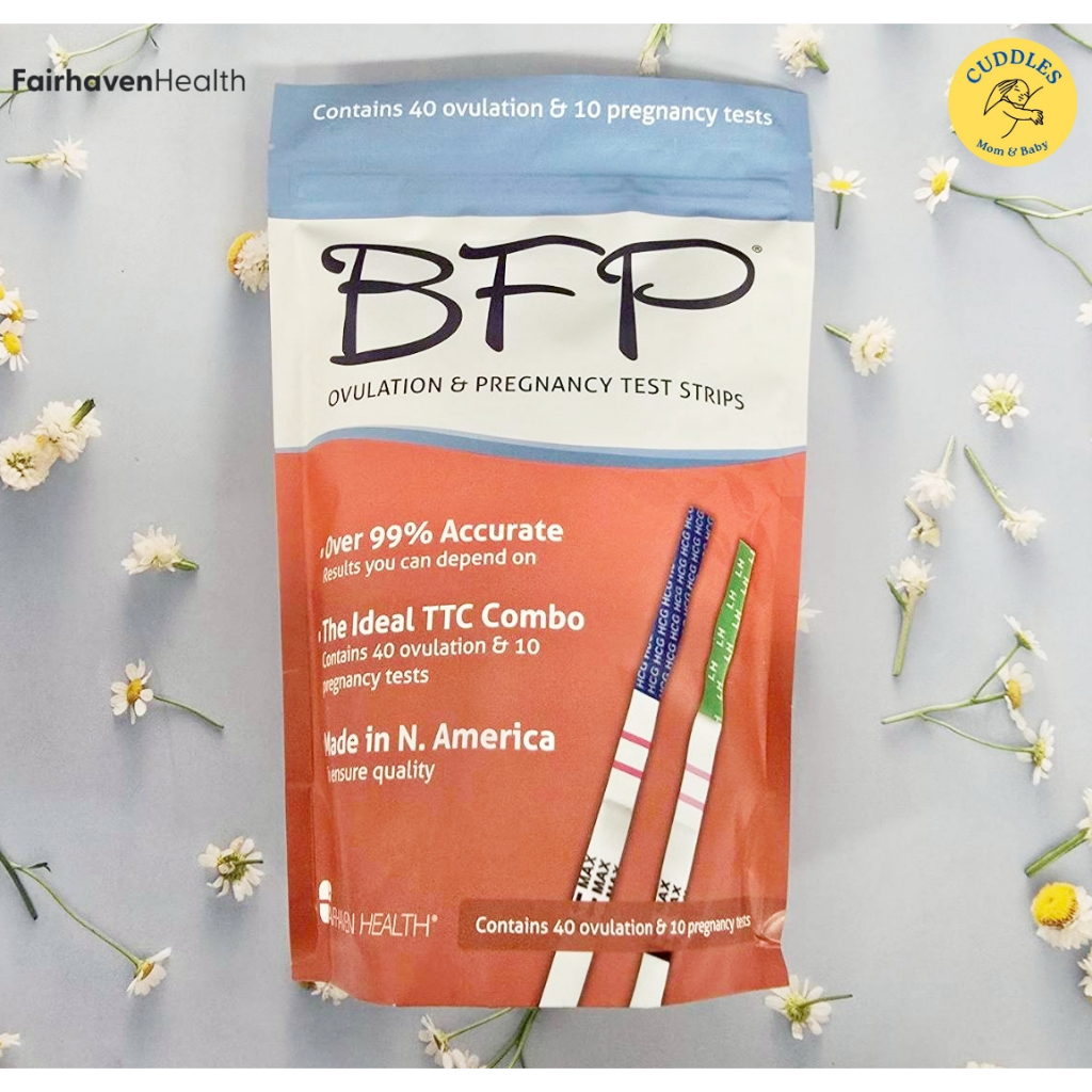 (Fairhaven Health) BFP® Ovulation & Pregnancy Test Strips 40 Ovulation & 10 Pregnancy Tests ชุดทดสอบ
