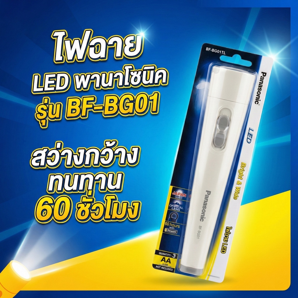 Panasonic พานาโซนิค ไฟฉาย LED ไฟสีขาว รุ่น BF-BG01TL