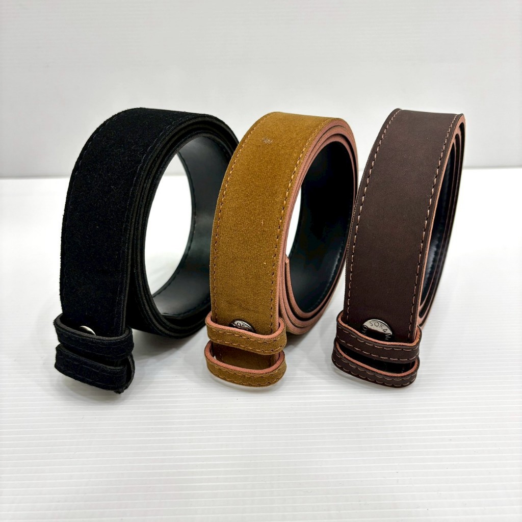 เข็มขัดนักศึกษา กำมะหยี่ สีน้ำตาลแก่ สีน้ำตาลอ่อน สายเปล่า ไม่มีหัว คุณภาพดี พร้อมส่ง - รูปที่ 3