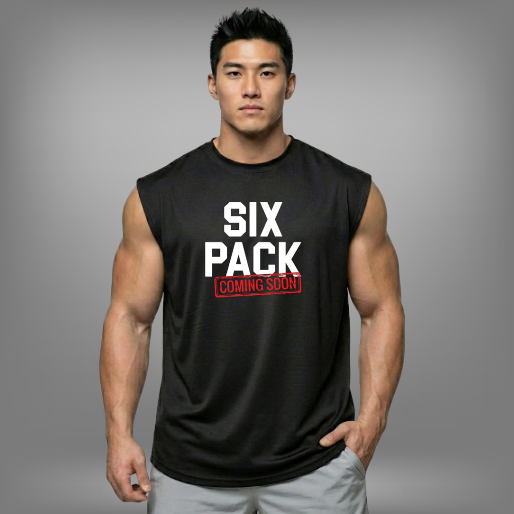 SIX PACK COMING SOON เสื้อแขนกุดทรงหลวม โอเวอร์ไซส์ Oversized Muscle Shirt