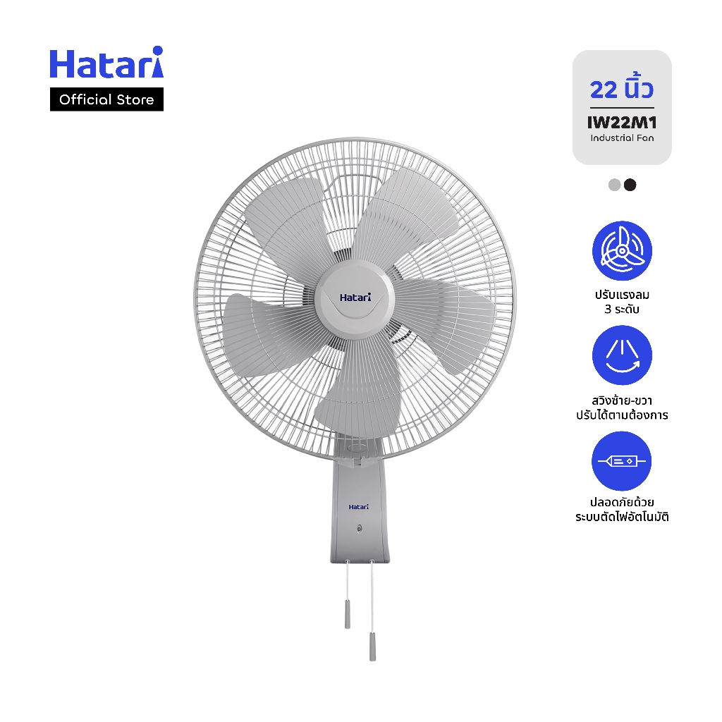 HATARI พัดลมอุตสาหกรรมติดผนัง ขนาด 22 นิ้ว รุ่น IW22M1