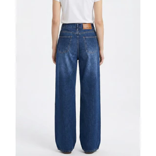 Live's Jorrom Jeans กางเกงยีนส์ ผู้หญิง เอวสูง ทรงกระบอกใหญ่ ผ้าไม่ยืด สีน้ำเงิน (SN:LJ1001/2)