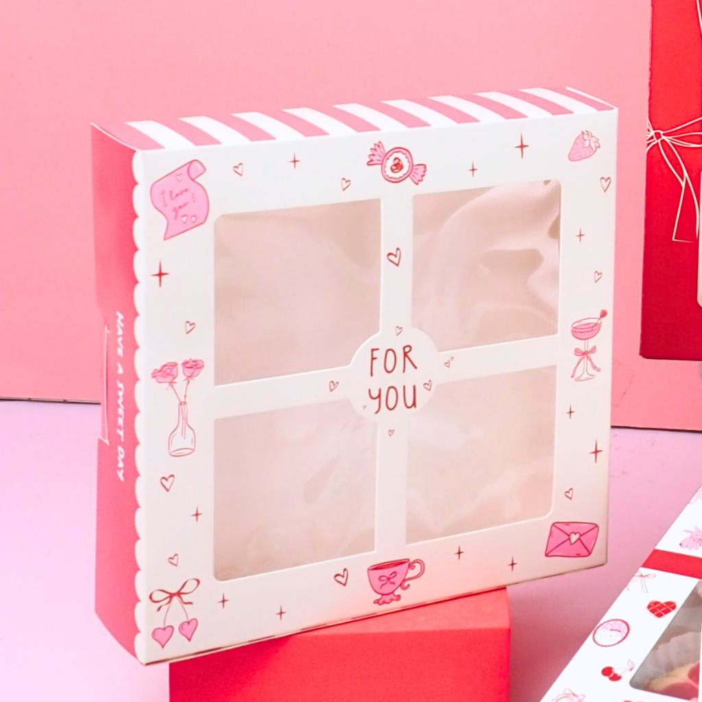 Boxjourney علب براونيز فالنتاين 15×15×4 سم (20 علبة) — صورة 4