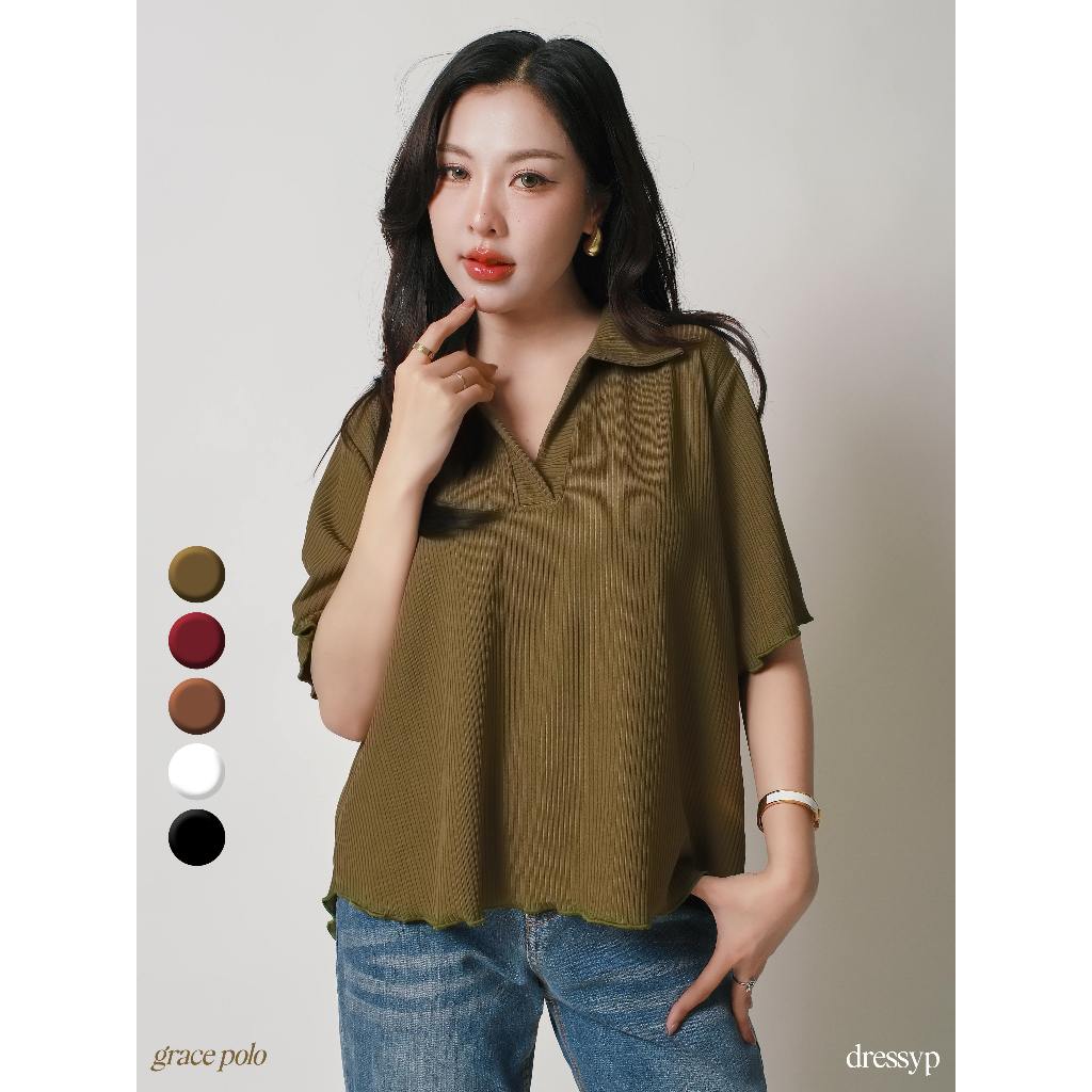 dressyp - Grace Polo เสื้อโปโลผู้หญิง คอปก ผ้า TopTwin เนื้อนุ่ม ยืดหยุ่น ใส่สบาย dp370