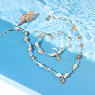 สร้อยคอโซ่ necklace จี้ จี้คอ ปลาดาว สไตล์เกาหลี แฟชั่น dopamine น่ารัก y2k สไตล์โบฮีเมียน ริมทะเล คุณภาพสูง พร้อมส่