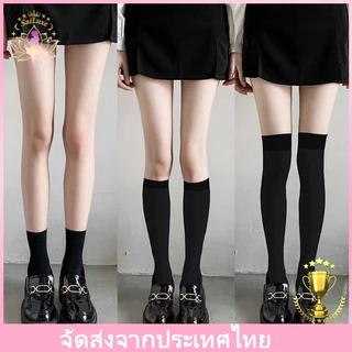 🚚ส่งจากไท✨ Jk ถุงเท้ายาวถึงเข่า ถุงเท้านักเรียน สไตล์โลลิต้า ยืดหยุ่นสูง สีพื้น สําหรับสวมใส่ทุกวัน