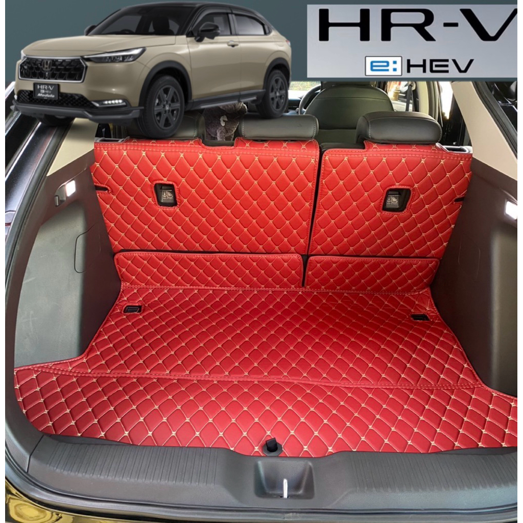 ฟรี!!ผ้าเช็ดพรม1ผืน(ปิดเบาะ+ท้ายรถ) รุ่น Honda HRV 2022-2026(หลังหนาม+ตีนตุ้กแก)