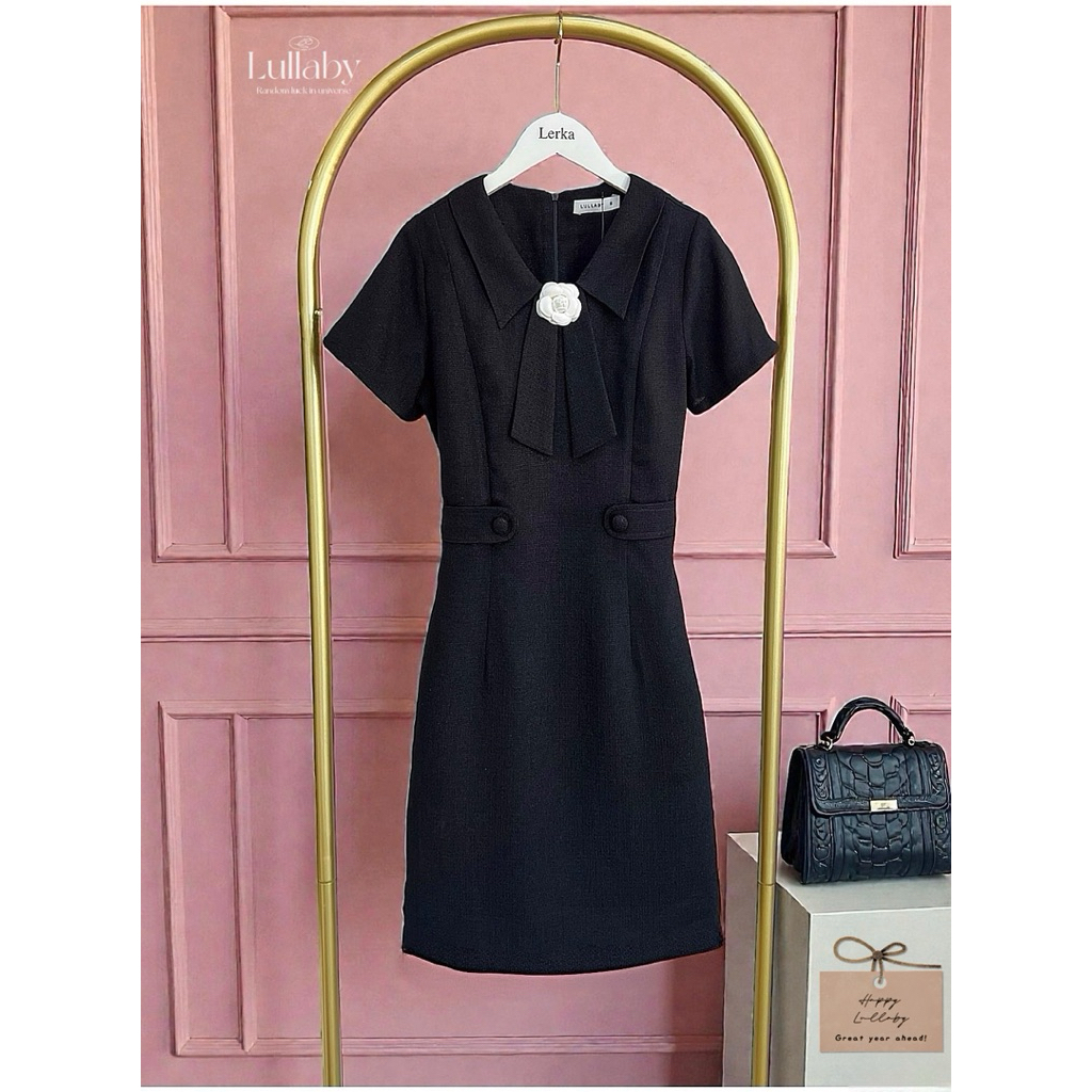 เดรสให้นมสีดำ ผ้าทวิต