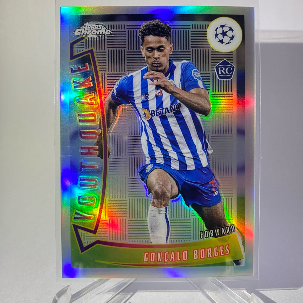 การ์ดนักฟุตบอล GONCALO BORGES, RC, PORTO, YOUTHQUAKE, TOPPS CHROME 2023