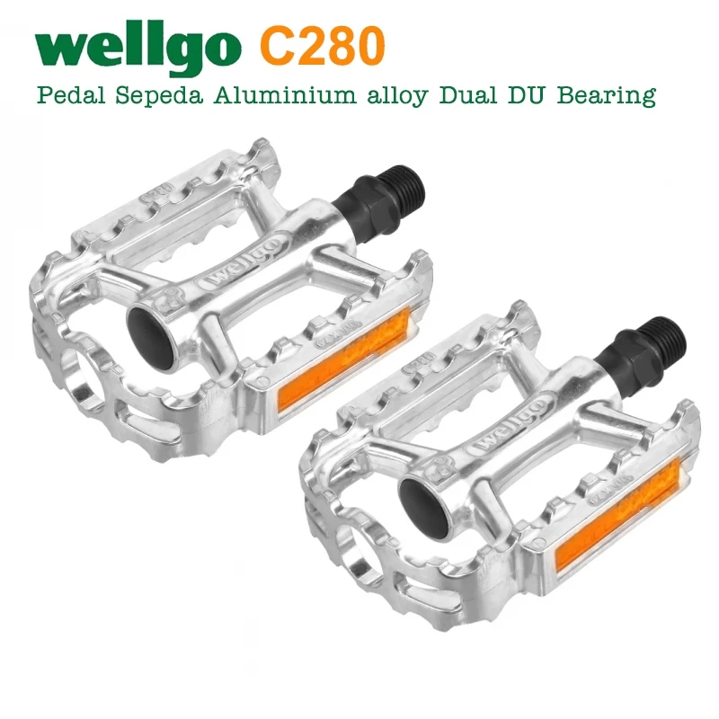 บันไดจักรยาน Wellgo C280 DU สไตล์เรโทร น้ำหนักเบาแต่ทนทาน วัสดุอะลูมิเนียม