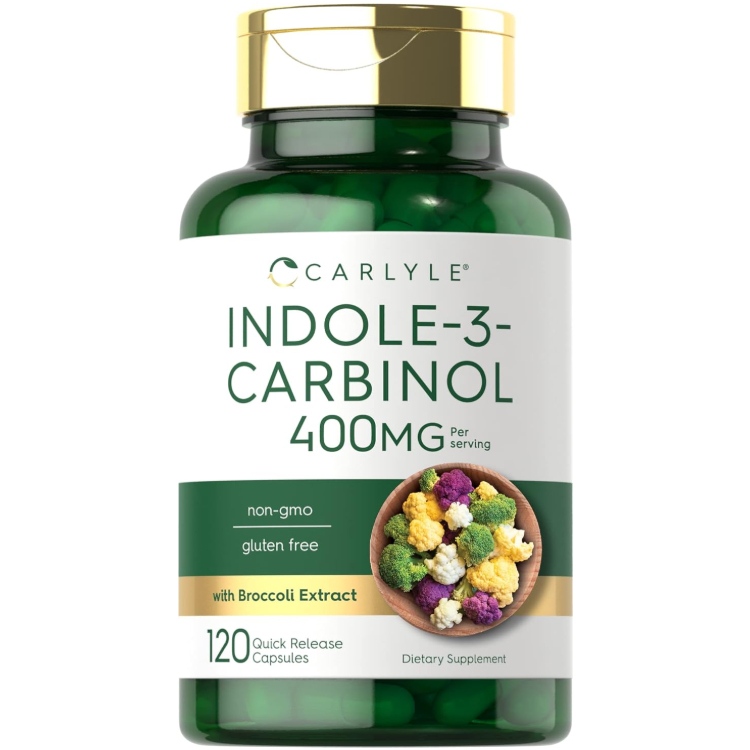 Carlyle Indole-3-Carbinol (I3C) 400mg | 120 Capsules | Advanced Formula with Broccoli Extract | Non-