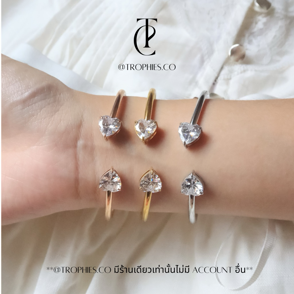 TROPHIES.CO - Love Gem Bangle กำไลข้อมือ กำไลหัวใจ เพชร