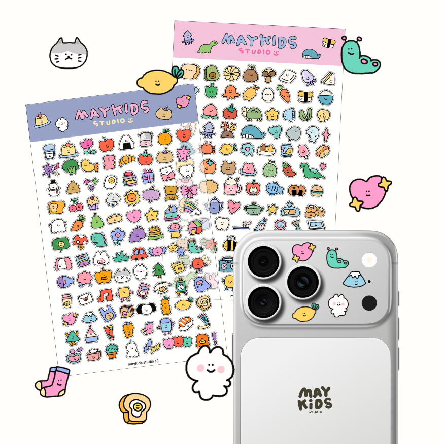 Emoji sticker สติกเกอร์อิโมจิ ตัวจิ๋ว สำหรับแปะตกแต่ง💖 สติกเกอร์ไดคัท PVC เนื้อพรีเมี่ยม