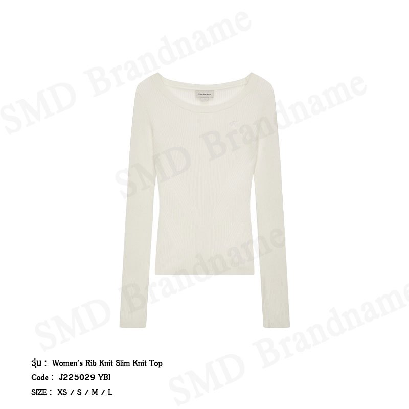 Calvin Klein Jeans เสื้อยืดแขนยาวผู้หญิง รุ่น Women's Rib Knit Slim Knit Top Code: J225029 YBI